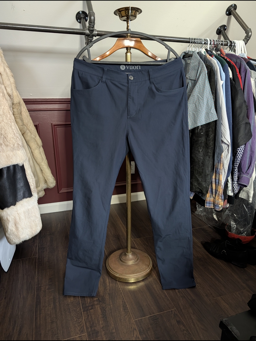 VUORI Navy Blue Technical Activewear Performance CHINO Pants 35"